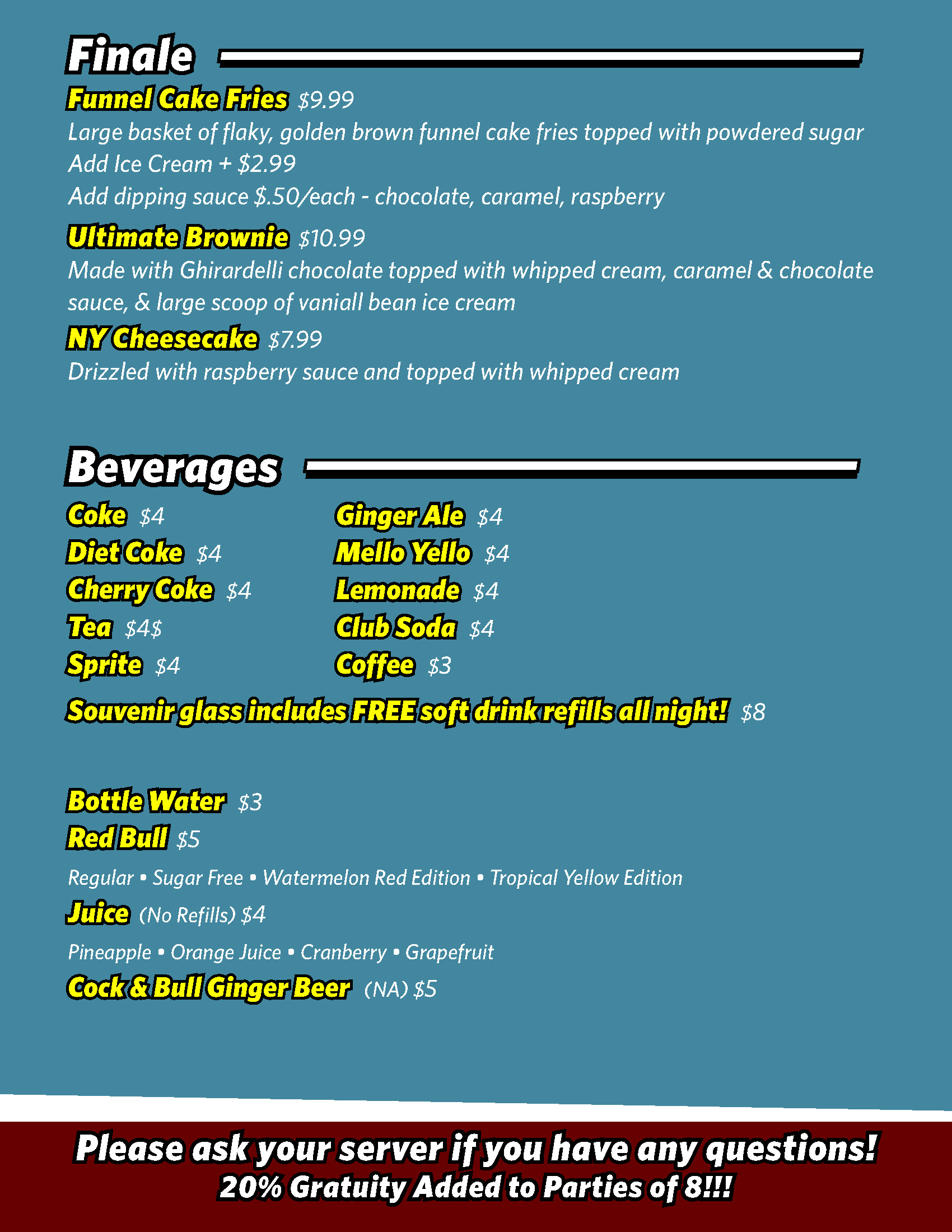 Food & Drink Menu - Columbus Funny Bone Comedy Club & Restaurant Food & Drink Menu - Columbus Funny Bone Comedy Club & Restaurant